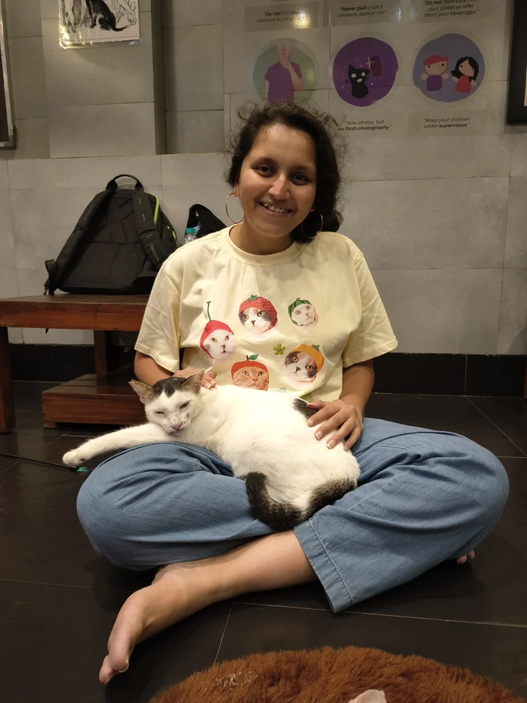 Zuko on his adoption day with his hooman, Kashmira | 2023